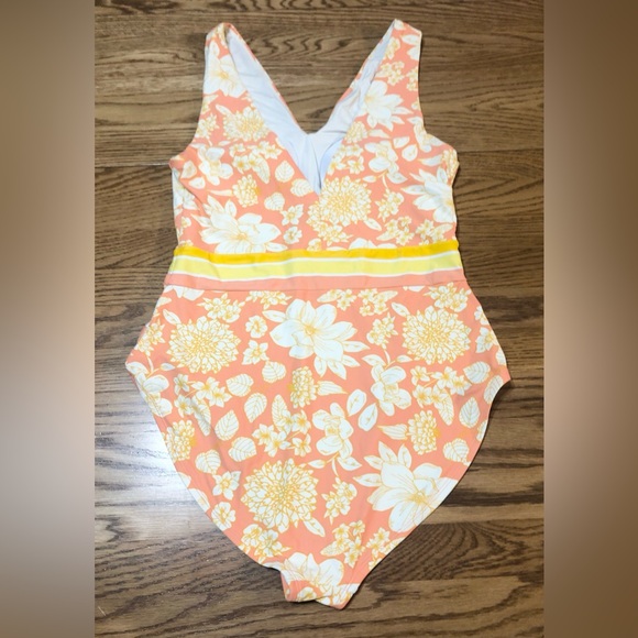 Matilda Jane Swimsuit Ladies Size Large Floral Tropical Orange Yellow One Piece - Picture 12 of 15